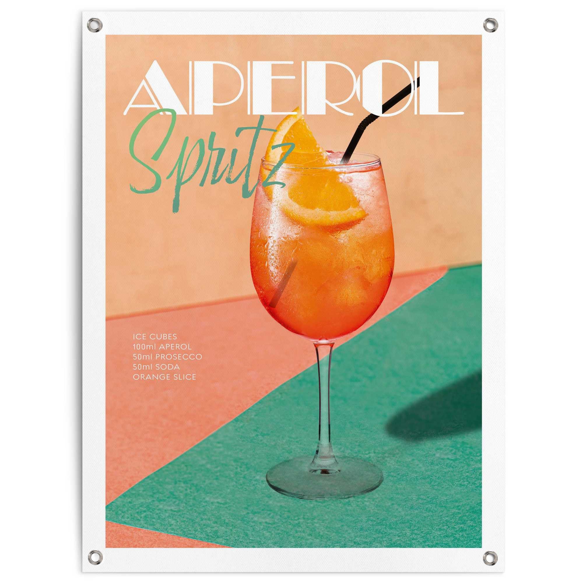 Reinders! Poster Aperol Time, Garten - Orange - Leinwand - Essen und Trinken - 60x80 cm