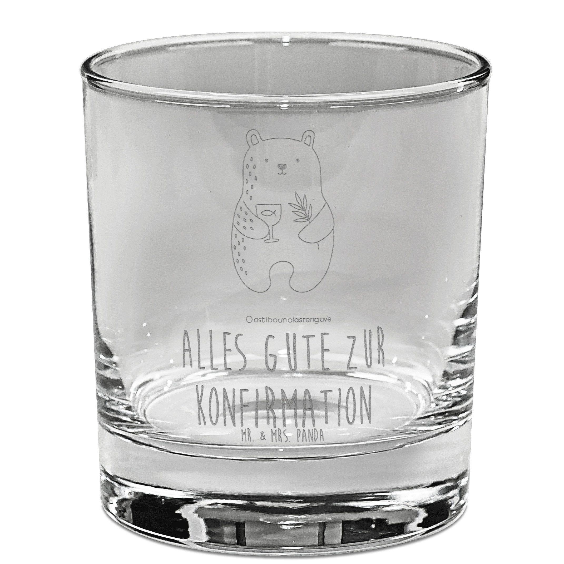 Mr. & Mrs. Panda Whiskyglas Bär Konfirmation, Whiskey Glas, Transparent, Whiskyglas mit Gravur, T, Premium Glas, Whiskeyglas mit Spruch Whisky Стекло Whiskey Glas mit Gravur