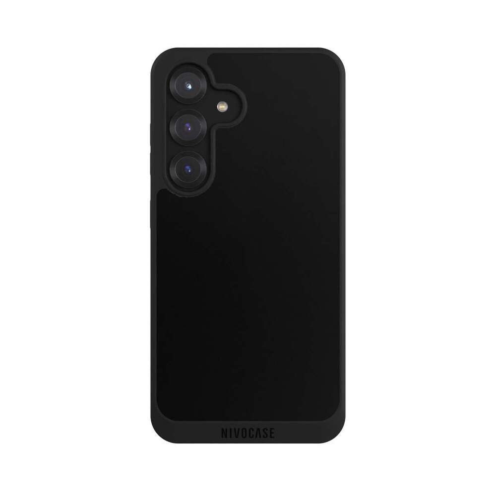 NIVOCASE Handyhülle einfarbig schwarz Farbe Schwarz, Samsung Galaxy S25 Handyhülle Hülle NIVOpure Case Schwarz