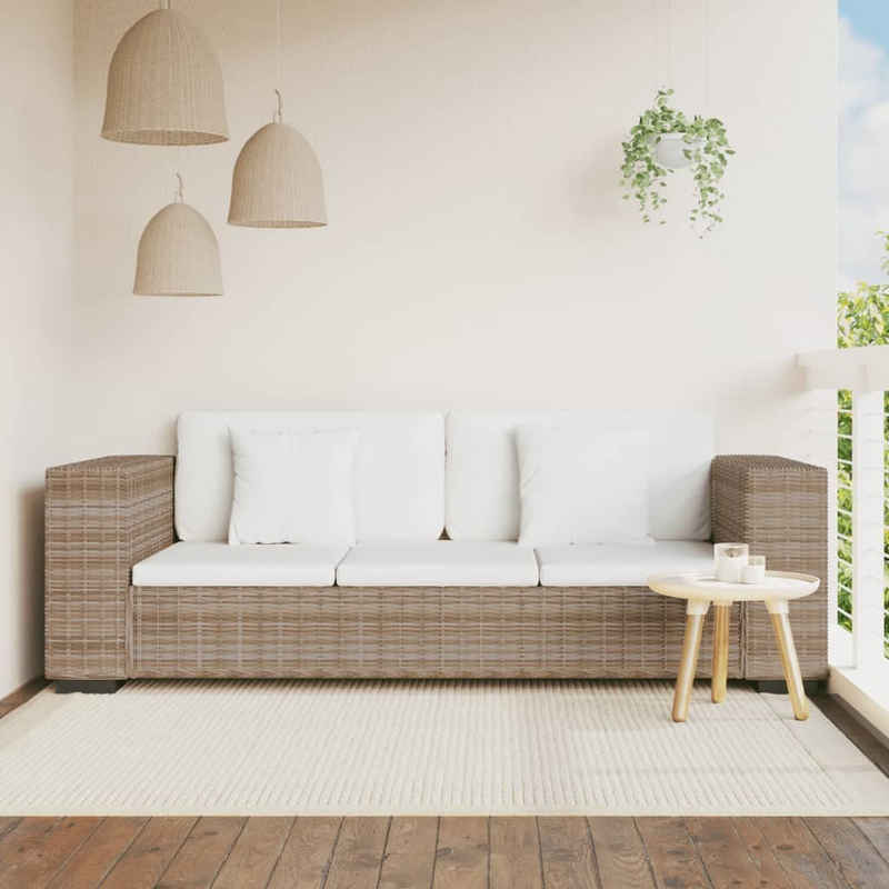 vidaXL Sofa 8-tlg. 3-Sitzer Sofa Set Echt Rattan