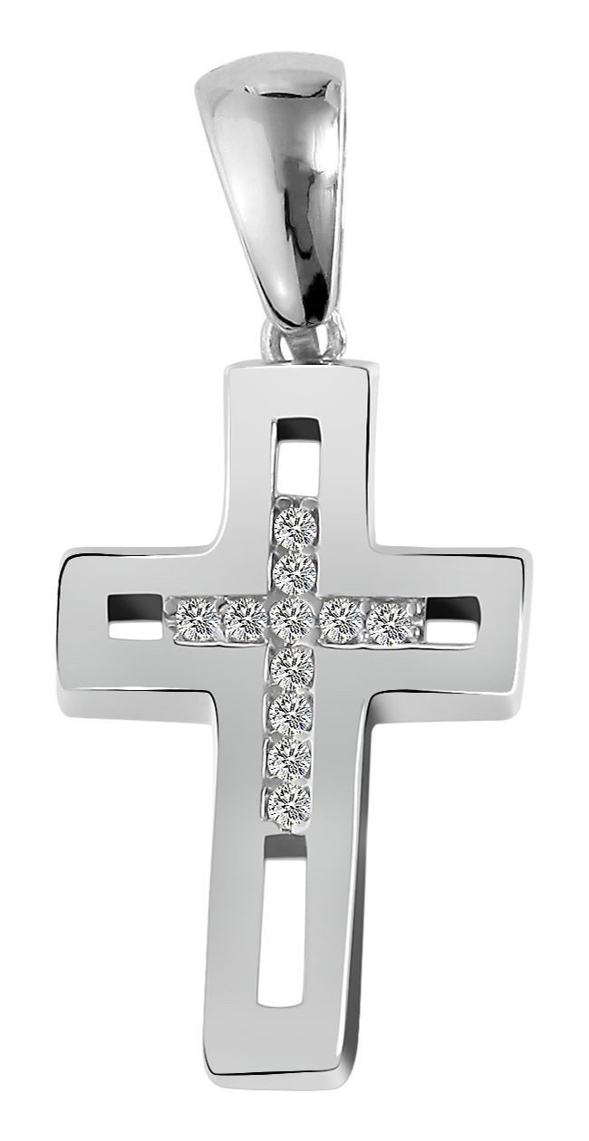 Kettenanhänger eleganter Kreuz Anhänger aus 925 Sterling Silber