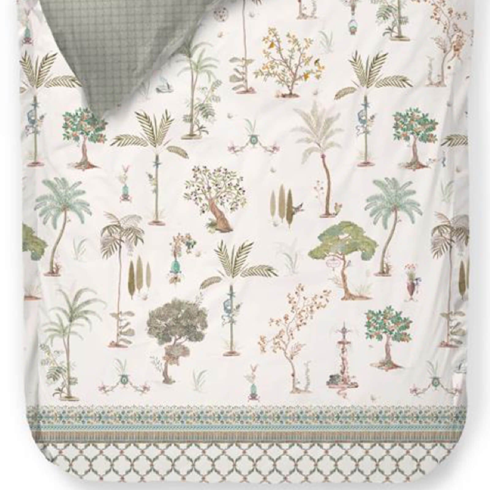 PiP Studio Bettwäsche Giardini di Frutta Weiß, Perkal, 2 teilig, Palmen, Bäume, Landschaft