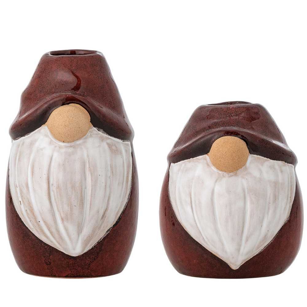 Bloomingville Kerzenhalter Bloomingville Kerzenhalter LYDA Rot WICHTEL für 1 Kerze 2er Set