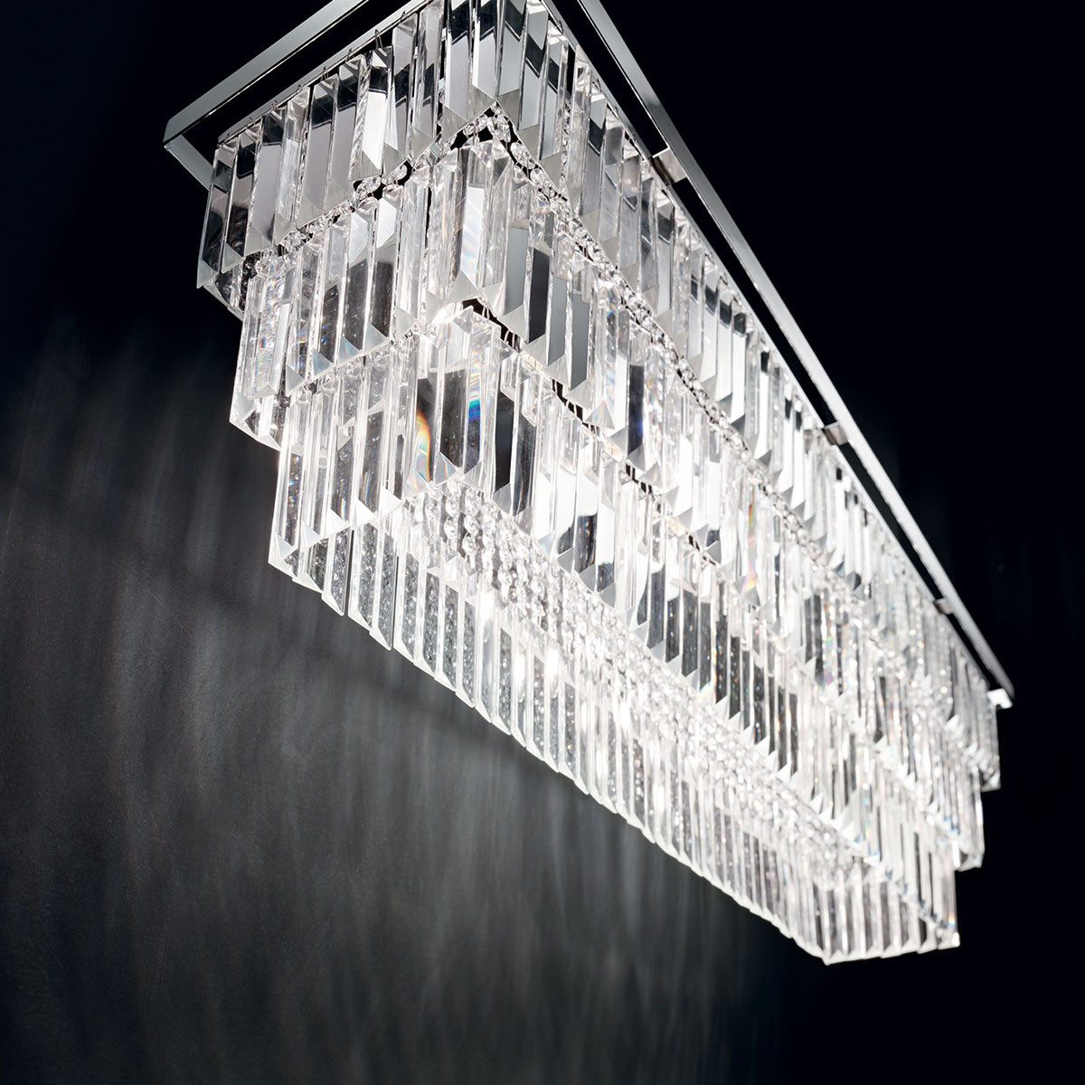 Ideal Lux Kronleuchter Ideal Lux Martinez SP8 Kronleuchter, Chrom, LED wechselbar, Längliche Hängeleuchte E14
