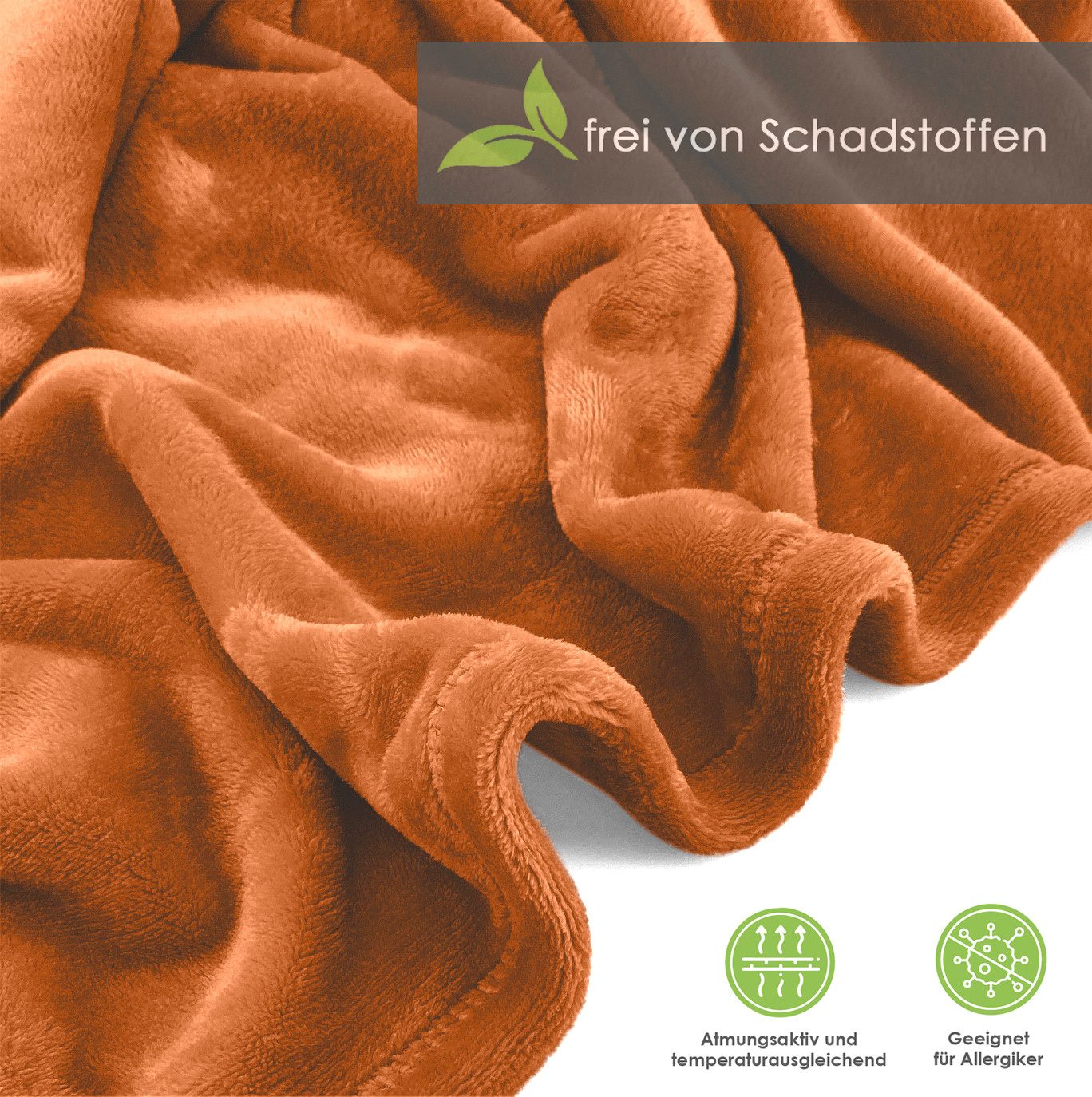 Wohndecke Premium Super Soft Flanell Kuscheldecke Sofadecke, heimtexland, super weich und flauschig, Allergiker geeignet, atmungsaktiv