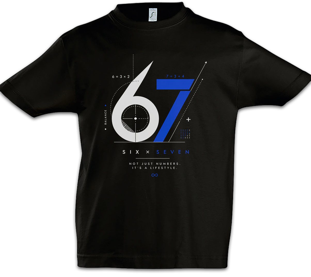 Urban Backwoods Print-Shirt Six Seven 4 Kinder T-Shirt 6 7 Sechs Sieben 67 Viral Meme Gen Alpha (1-tlg) Brainrot Trend Skrilla Trend