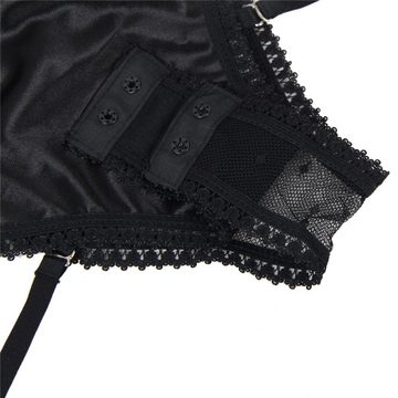 Organza Lingerie Body in schwarz mit verstellbaren Strapsen, sexy Dessous
