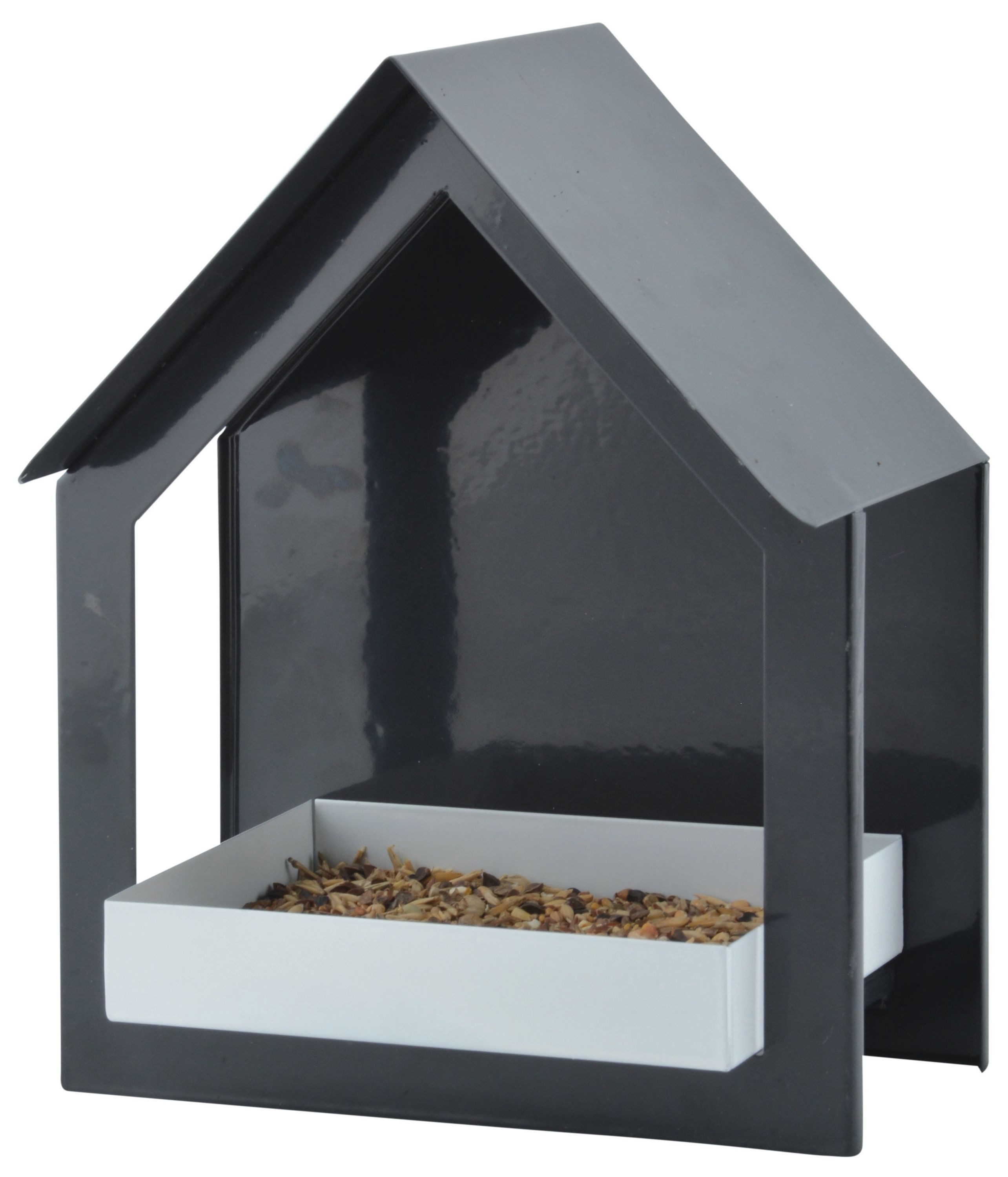 Nistkasten Wand Hänge Futter Haus Vogelhaus Vogelhäuschen anthrazit weiß Metall