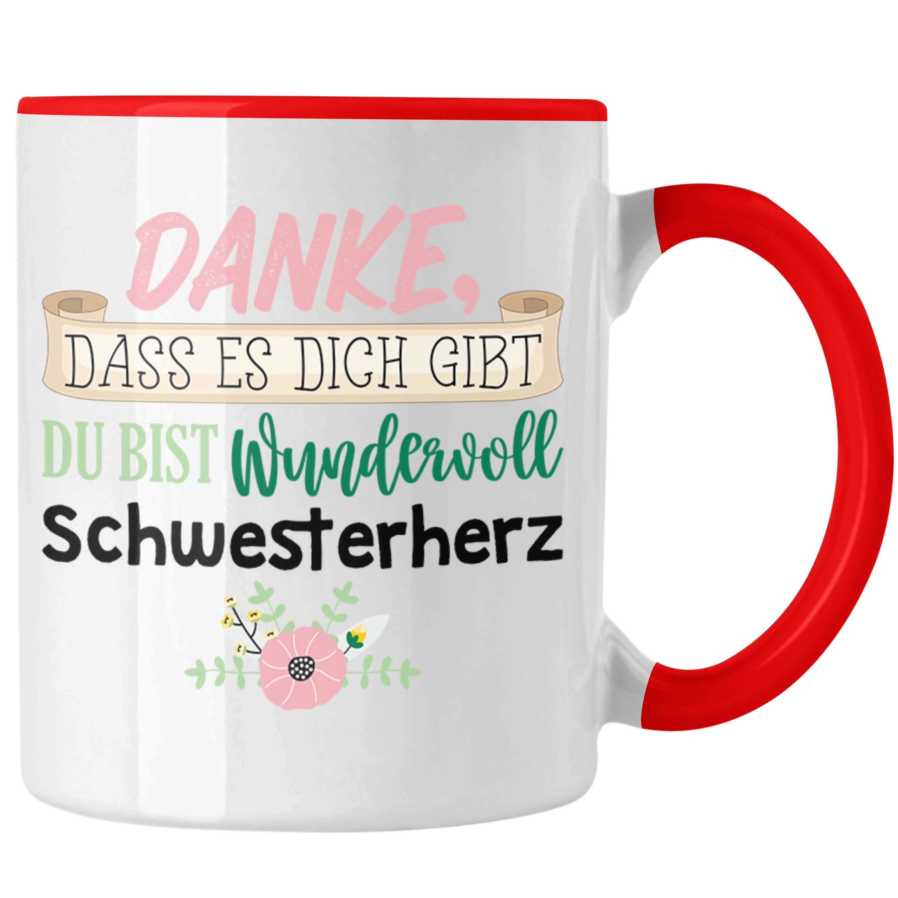 Trendation Tasse Geburtstag Gibt Schwester Schwester Es Lustiger Tasse - Schwesterherz Spruch Trendation Dich Danke, Rot Geschenk Dass