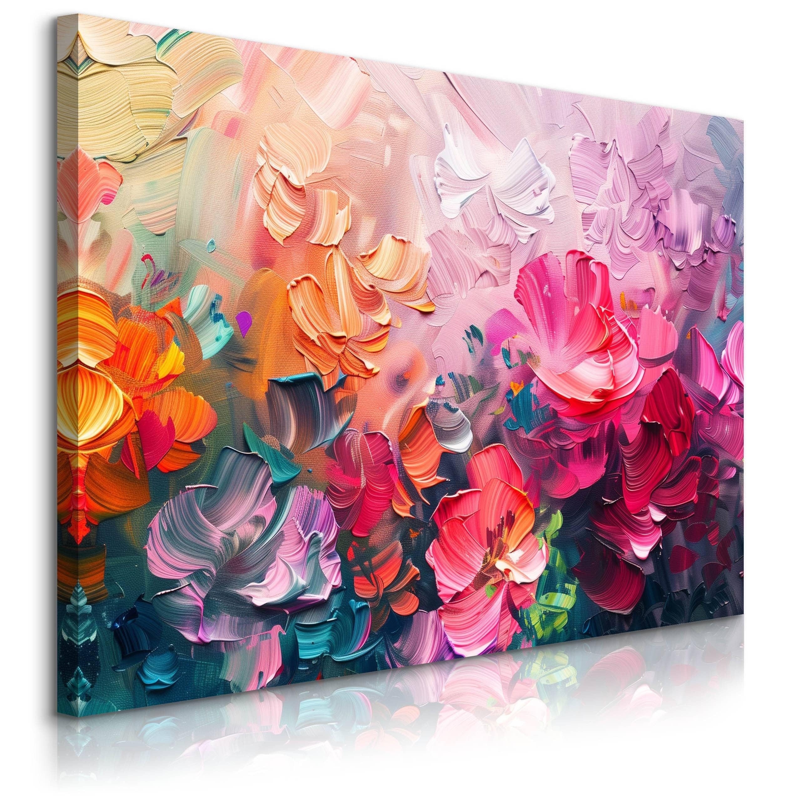 Muralo Leinwandbild Natur – Leinwandbild Wandbild Kunstdruck Wohnzimmer, Blumen (1 St), Moderne Wanddeko – Blumen – Aquarell, 30 x 20 cm, aufhängefertig