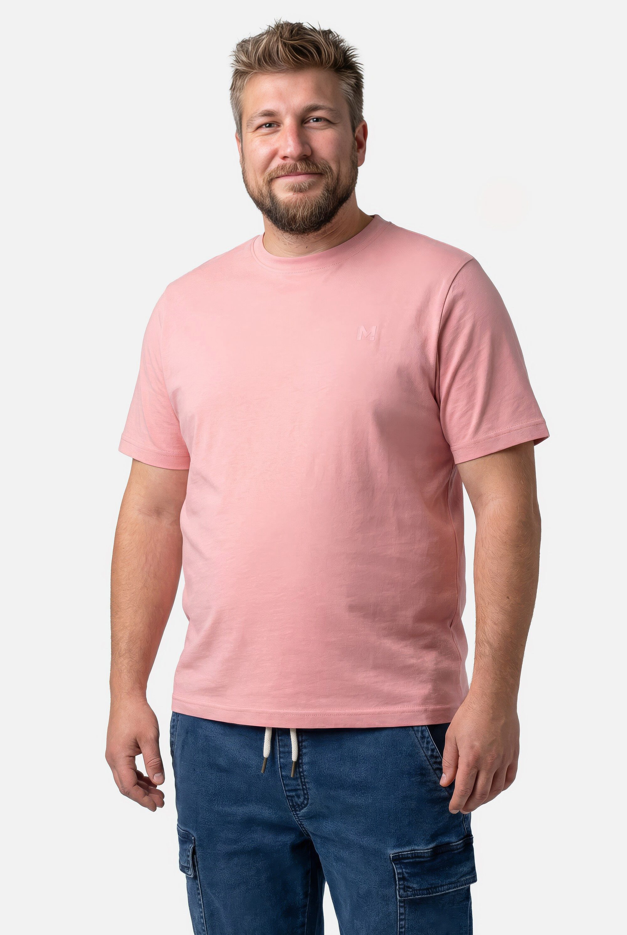 Men Plus T-Shirt T-Shirt Basic Halbarm Rundhals