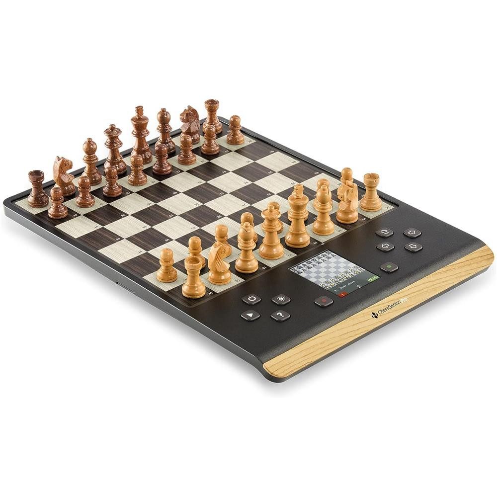 Millennium Chess Spiel M818 ChessGenius Pro Wood Edition, Schachcomputer mit Echtholzfiguren