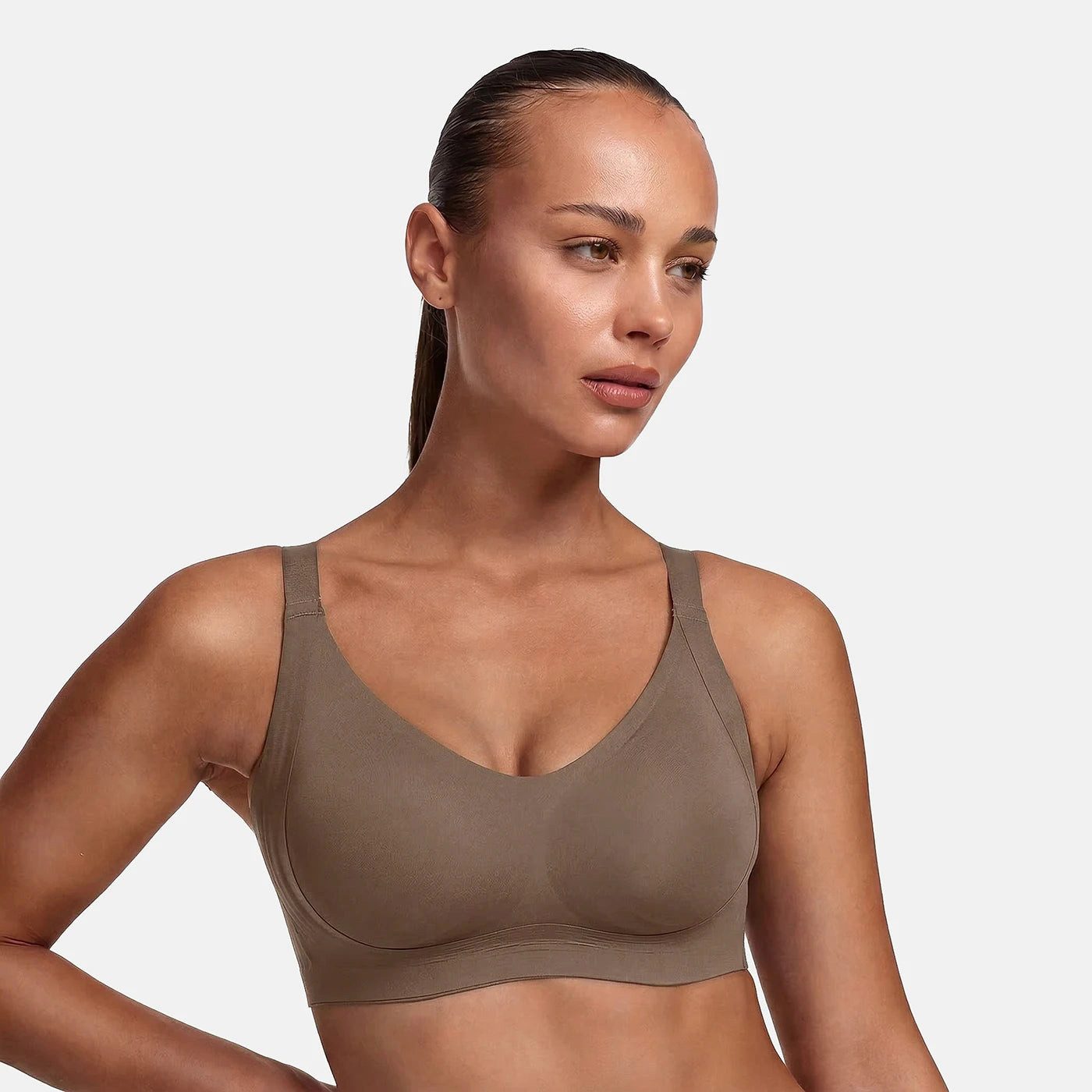 cfab (creamy fabrics) Bügelloser BH Seamless Compact Push-Up BH-Caramel-M (1-tlg)