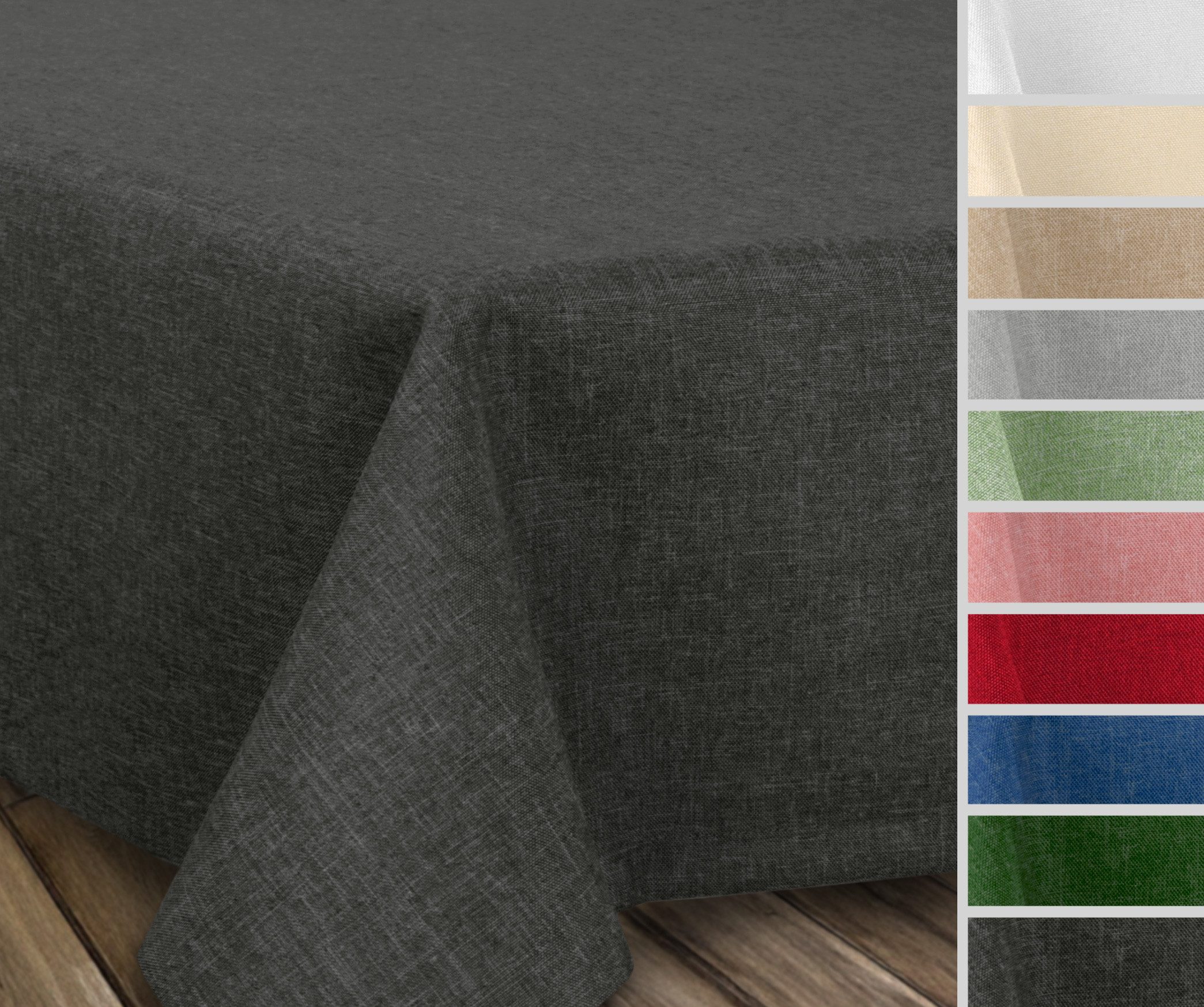 Tischdecke Fleckenabweisende bügelfreie Tischdecke mit Lotuseffekt, Leinenoptik