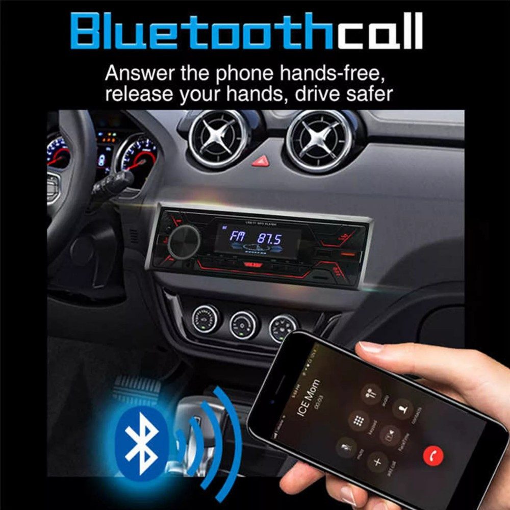 ESSGOO MP3 Player 1 DIN Autoradio Mit Bluetooth Freisprech ID3tag 2 USB Autoradio (AM FM MP3)