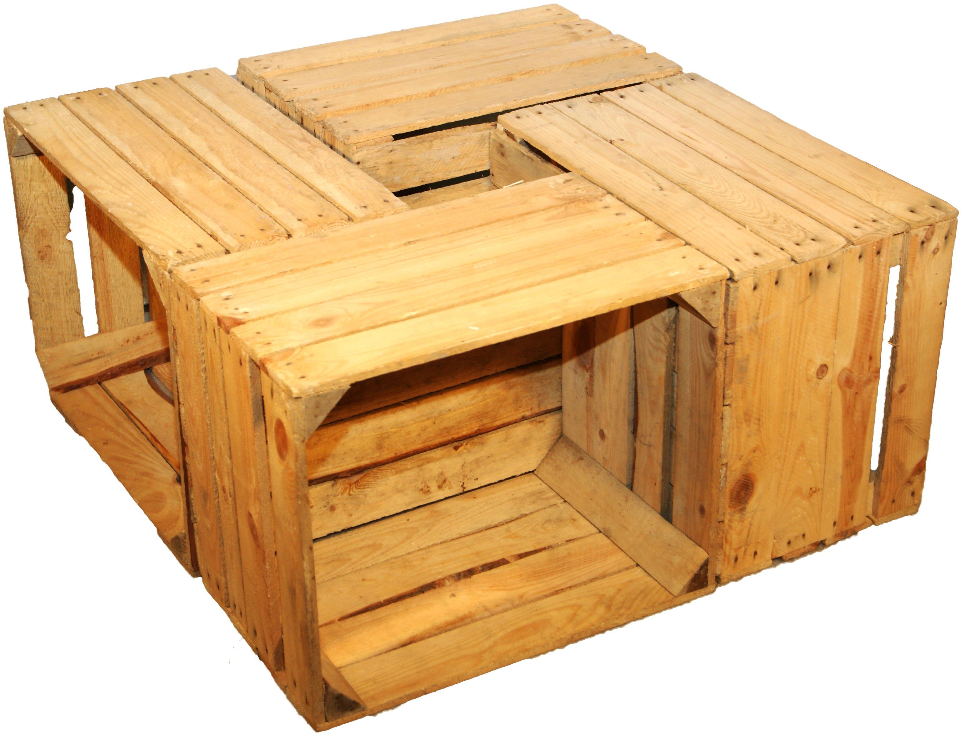 Kistenkolli Altes Land Allzweckkiste 4 Stück alte Obstkisten Johanna Weinkisten Apfelkisten upcycing Holzki (Spar-Set)