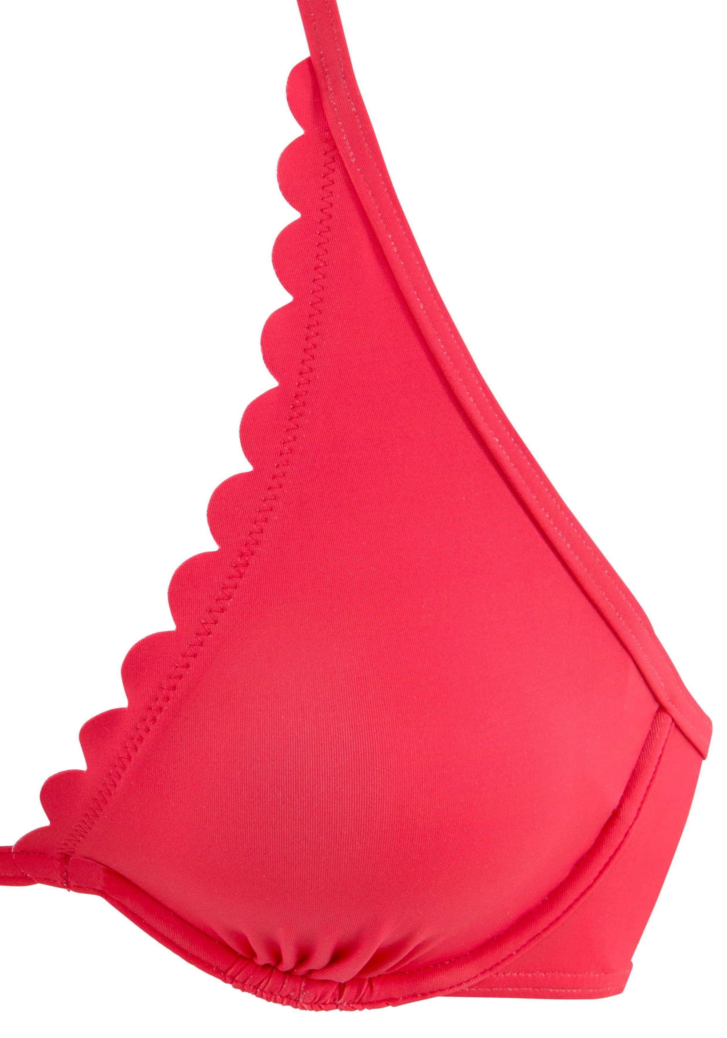 LASCANA Bügel-Bikini-Top Scallop, mit gelaserter Wellenkannte