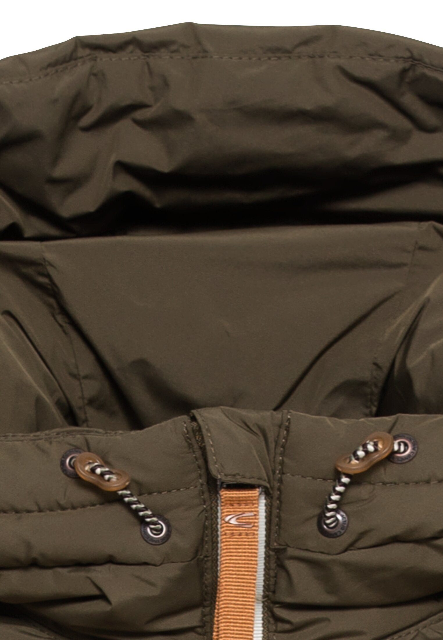 camel active Steppjacke recyceltem aus Polyester Steppmantel Dunkelkhaki