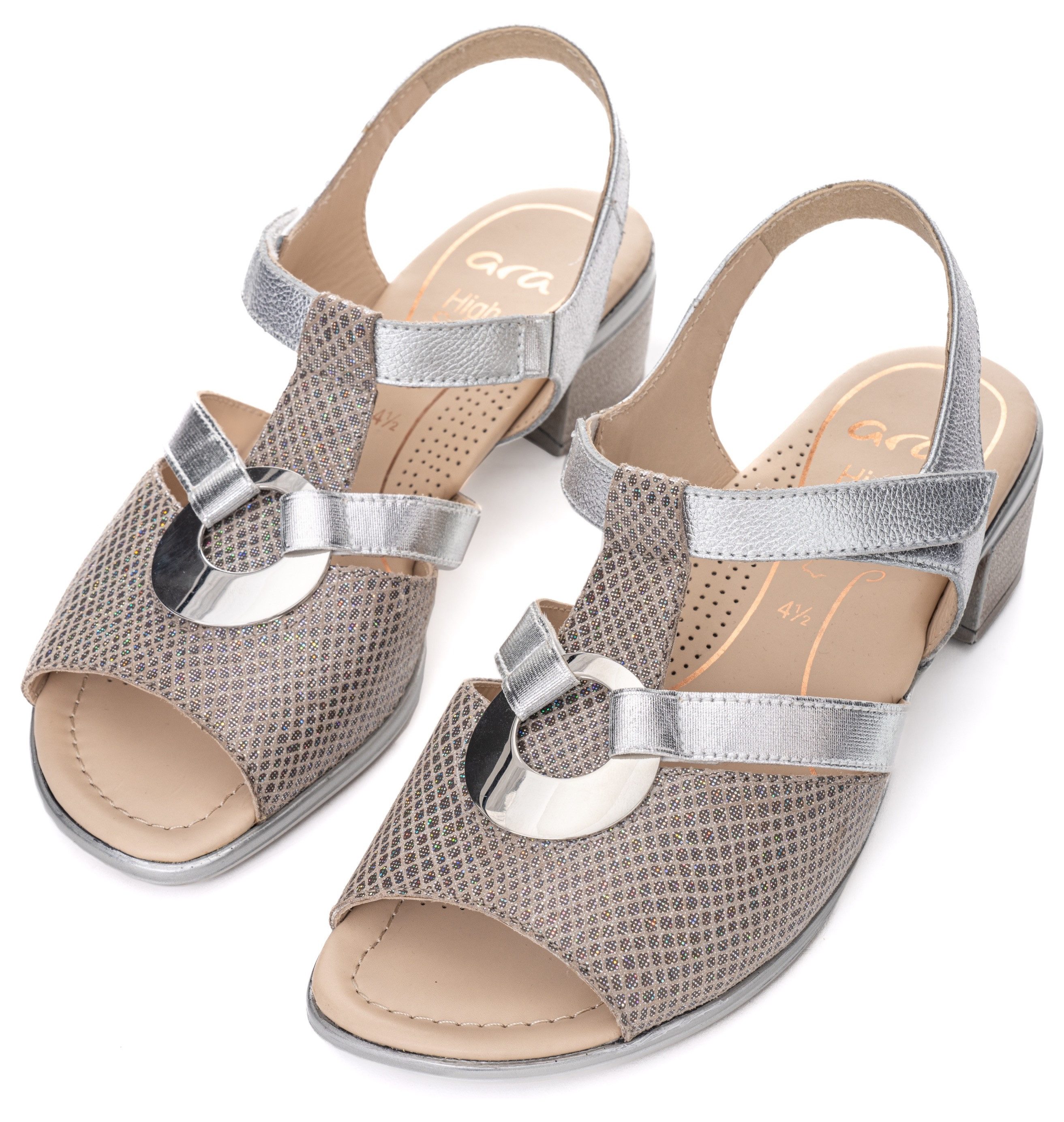 Ara LUGANO Sandalette, Festtagsschuh, Glitzersandale, Kitten Heel mit Block günstig online kaufen