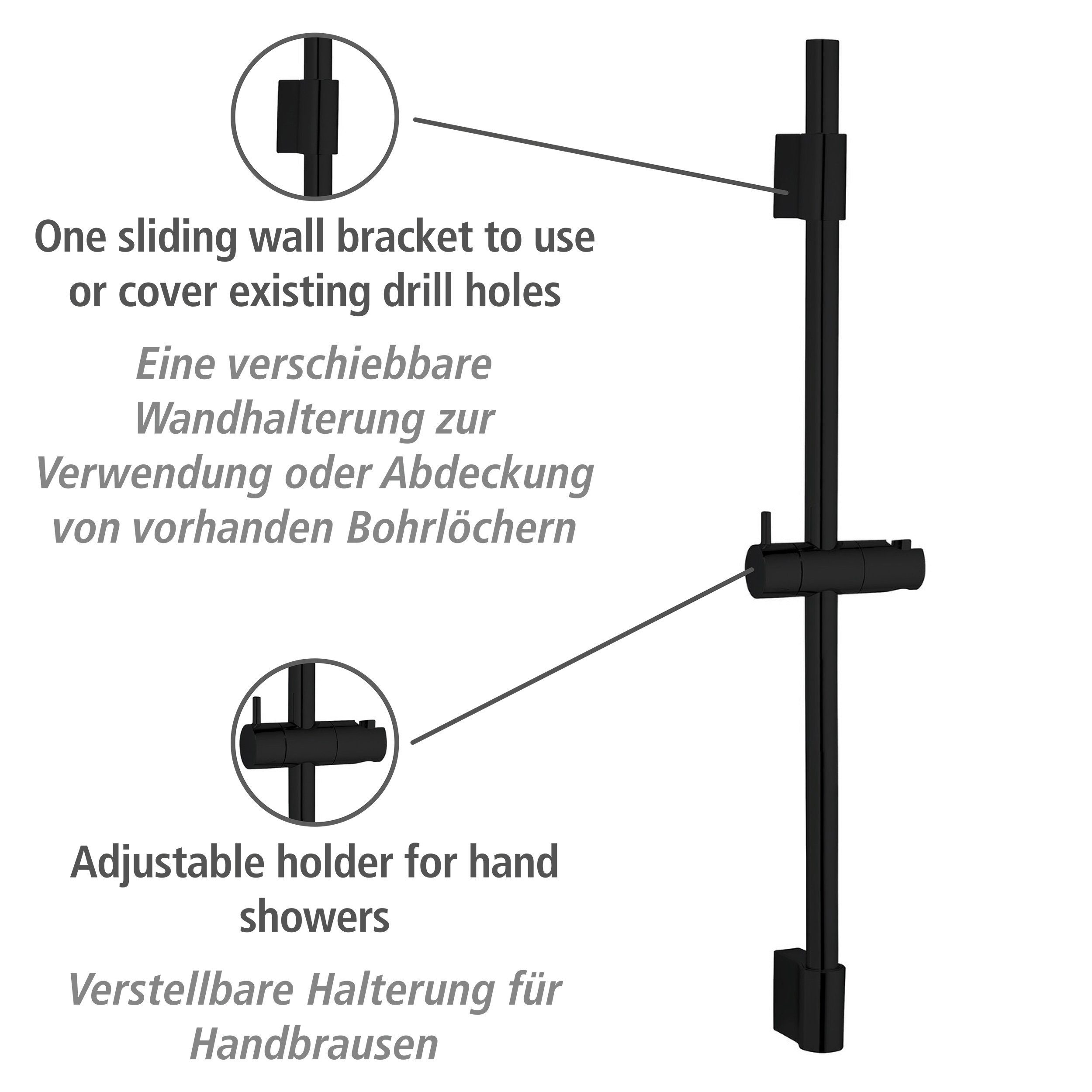WENKO Duschstange Classic, Schwarz