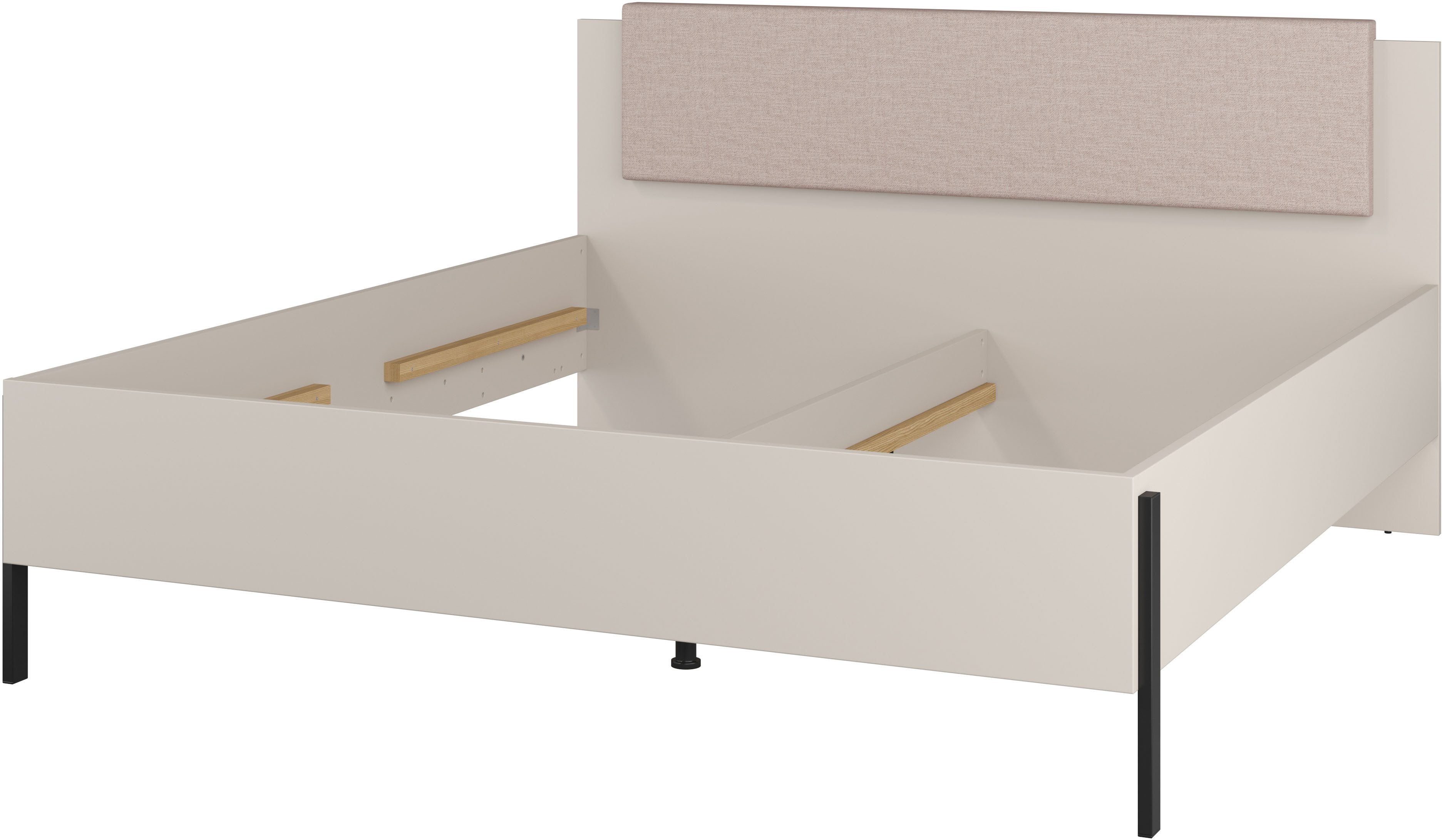 OTTO home Bett Jukon, mit gepolstertem Kopfteil, Füße aus Metall, modernes günstig online kaufen