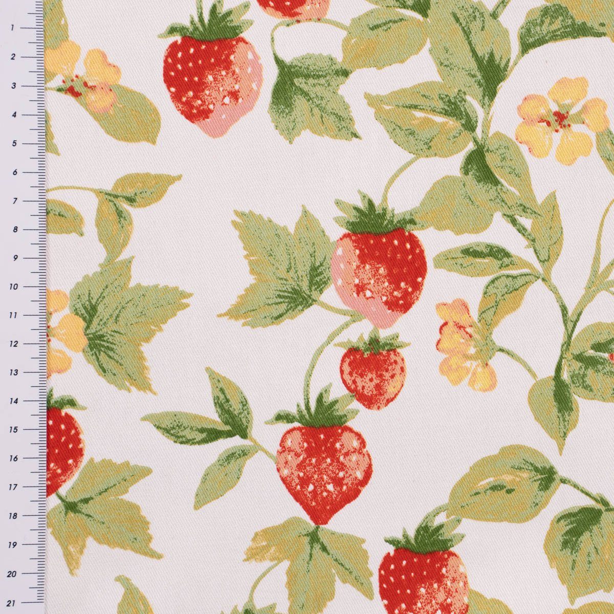 SCHÖNER LEBEN. Tischläufer Tischläufer aus Baumwolle Gariguette Erdbeeren weiß rot grün 40x160cm, made in Germany,handmade