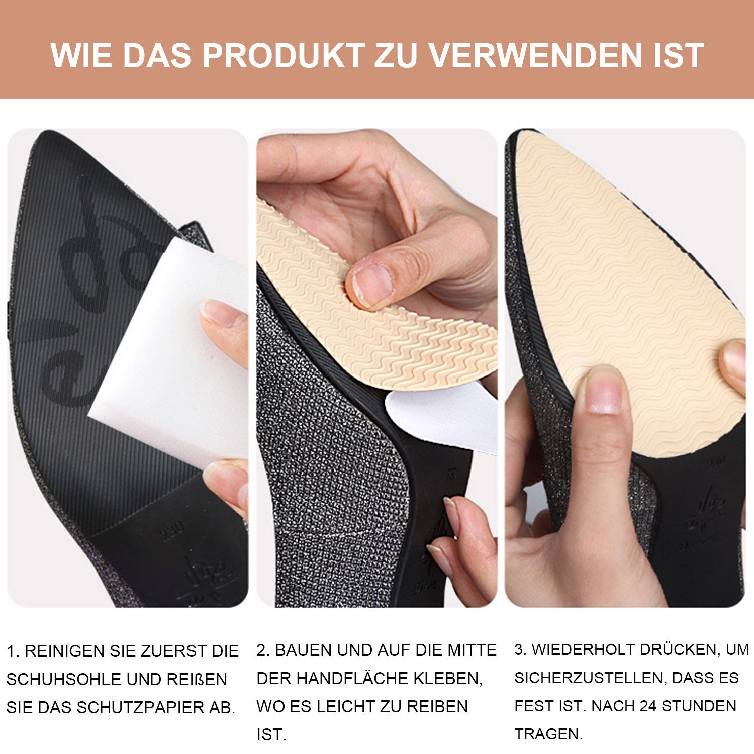 Daisred Schuhpolster Schuhsohlenschützer Schuhboden Grip Transparent 4 Pads Paare