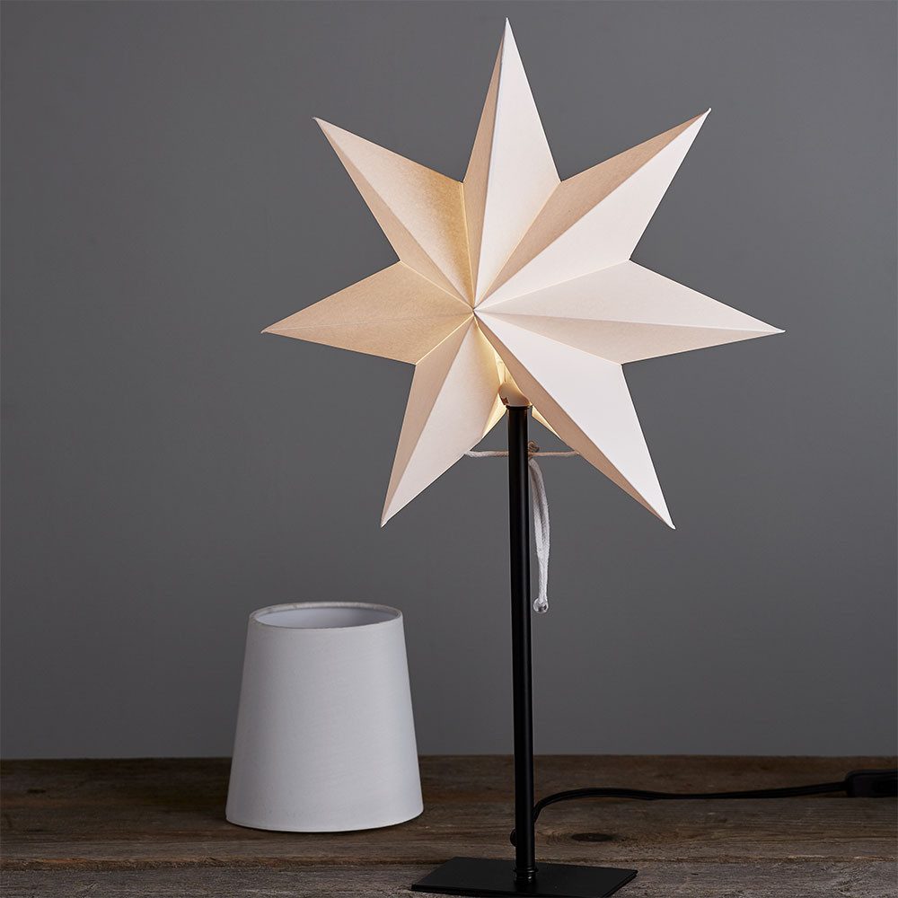 EGLO LED Dekolicht, Leuchtmittel nicht inklusive, Tischlampe Tischleuchte Stern Nachttischlampe Schirm wechselbar H 55cm