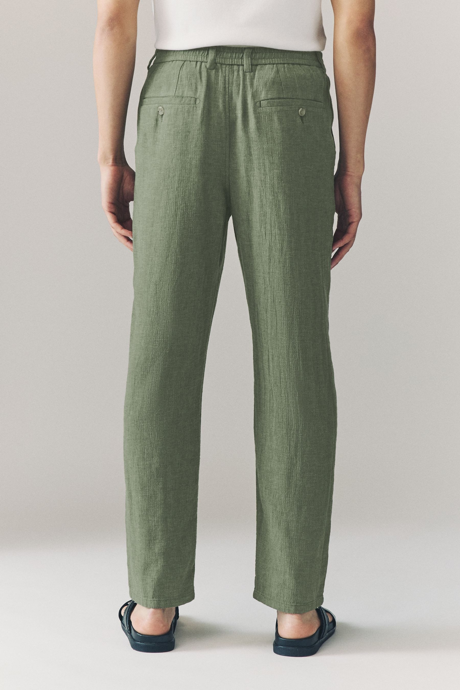 Next Dehnbund-Hose Strukturierte Hose aus Leinengemisch günstig online kaufen