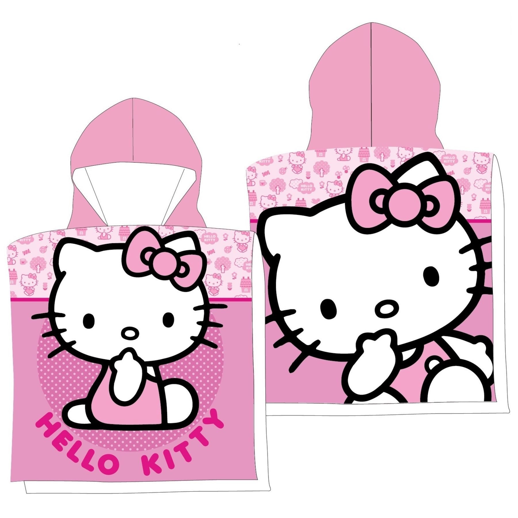Hello Kitty Badeponcho Kapuzenponcho – Weicher Badeponcho & Strandhandtuch für Mädchen