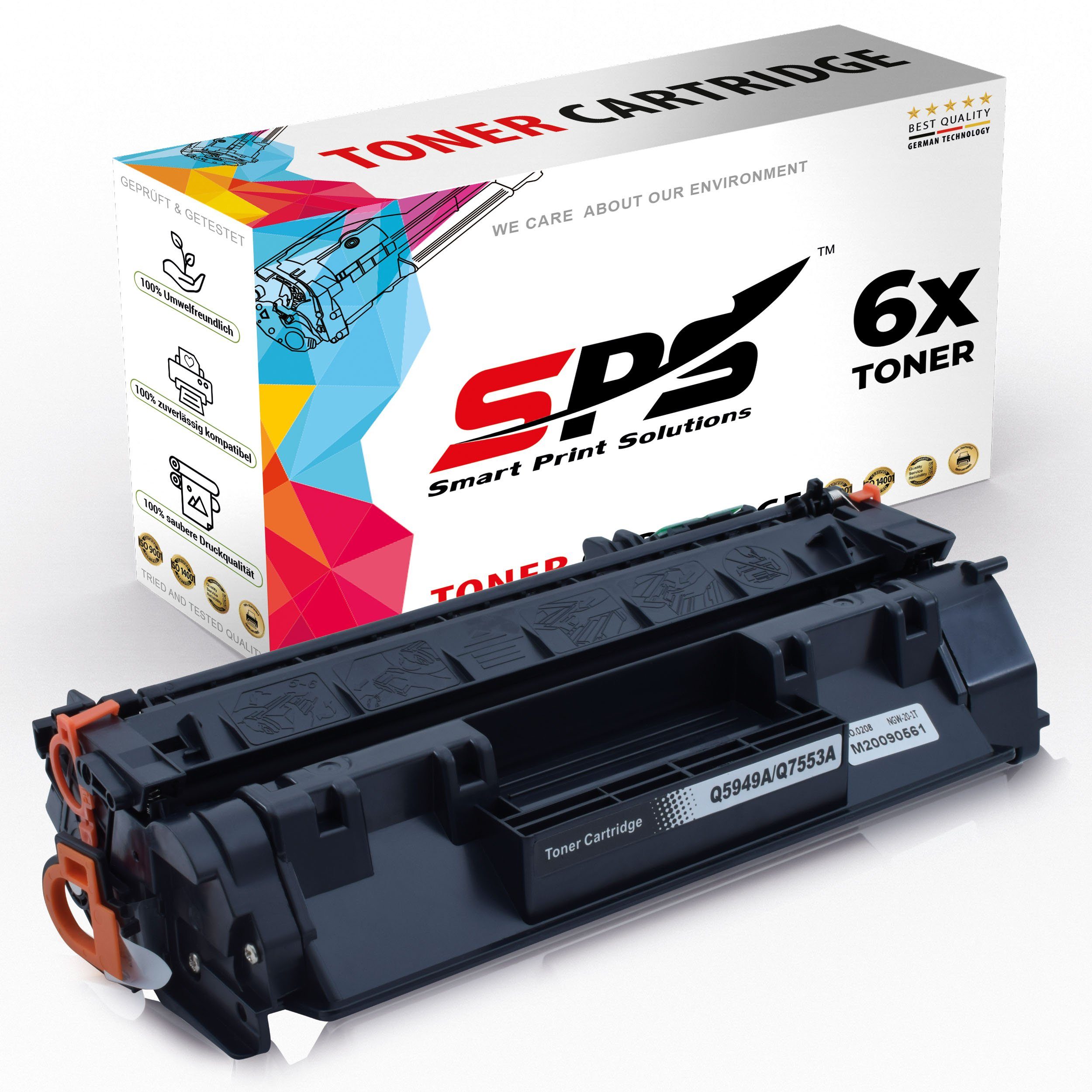 SPS Tonerkartusche Kompatibel für HP Laserjet P2015D 53A Q7553A, (6er Pack)