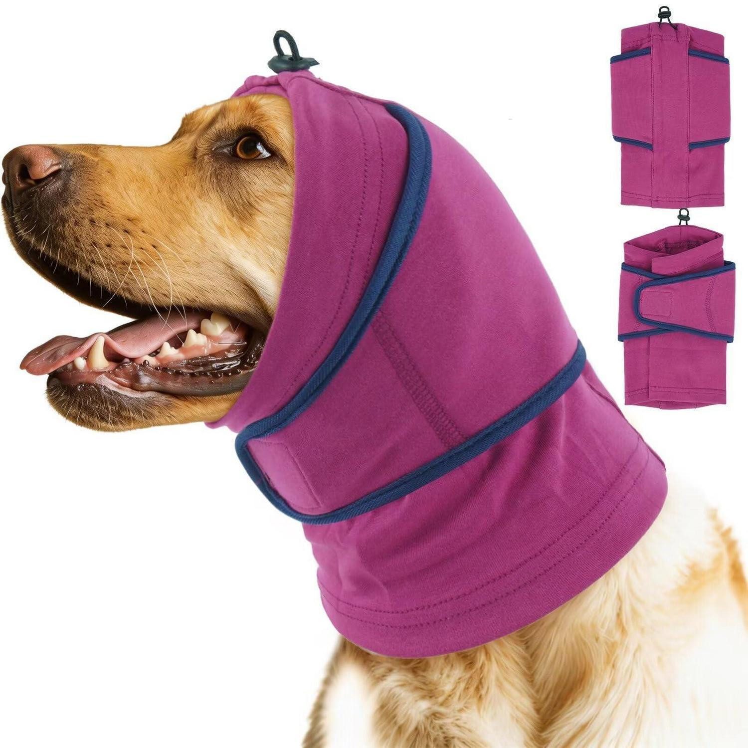 LuxusKollektion Tier-Halstuch Hund Ohrenschutz Snood XL Lila, Textil