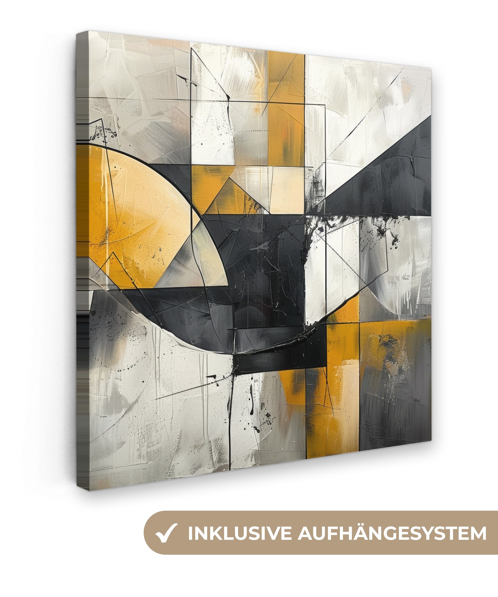 OneMillionCanvasses® Leinwandbild Abstrakt - Kunst - Geometrisch - Ästhetisch, Fotodruck (1 St), Wandbild, Deko Schlafzimmer Wohnzimmer Flur 20x20 cm