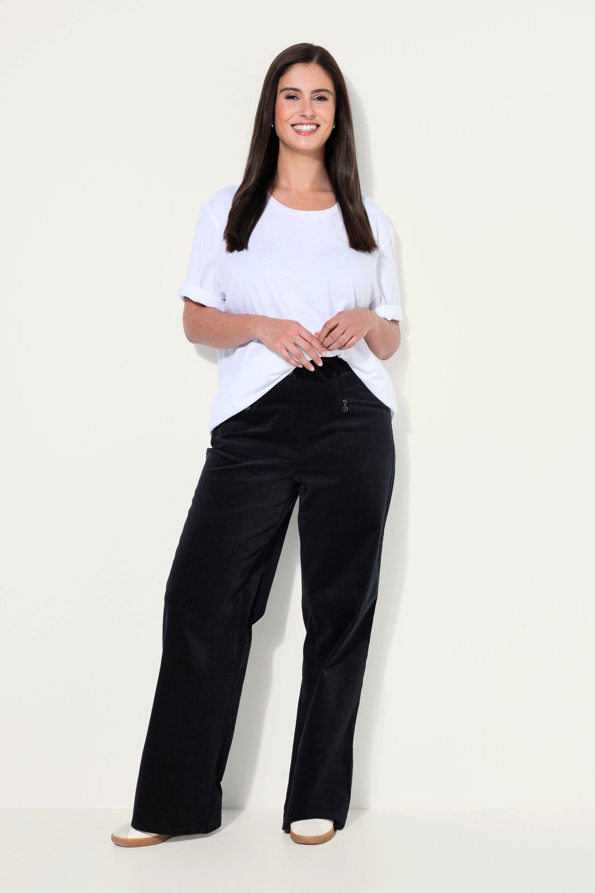Ulla Popken Funktionshose Cordhose Mony weites Bein Komfortbund