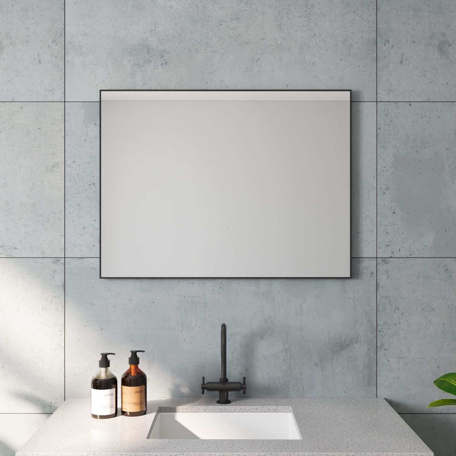 AQUABATOS Wandspiegel Spiegel Schwarz Bad Wand 50x70 60x80 100x60 cm eckig günstig online kaufen