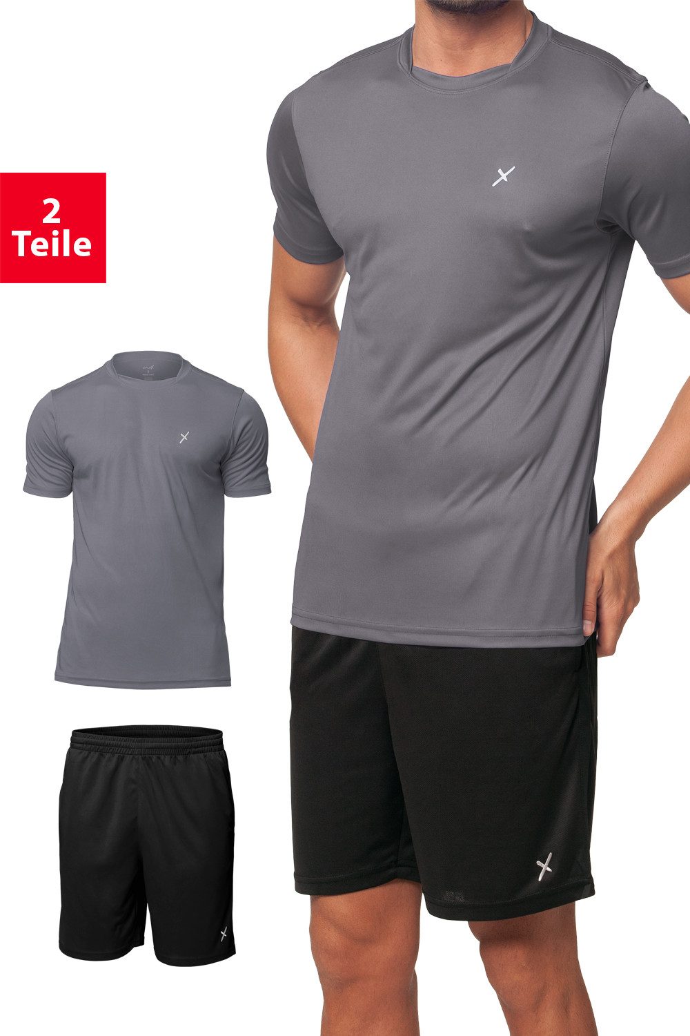 CFLEX Trainingsshirt Herren Sport-Set (2-teilig) - T-Shirt & Shorts - Sportswear Collection