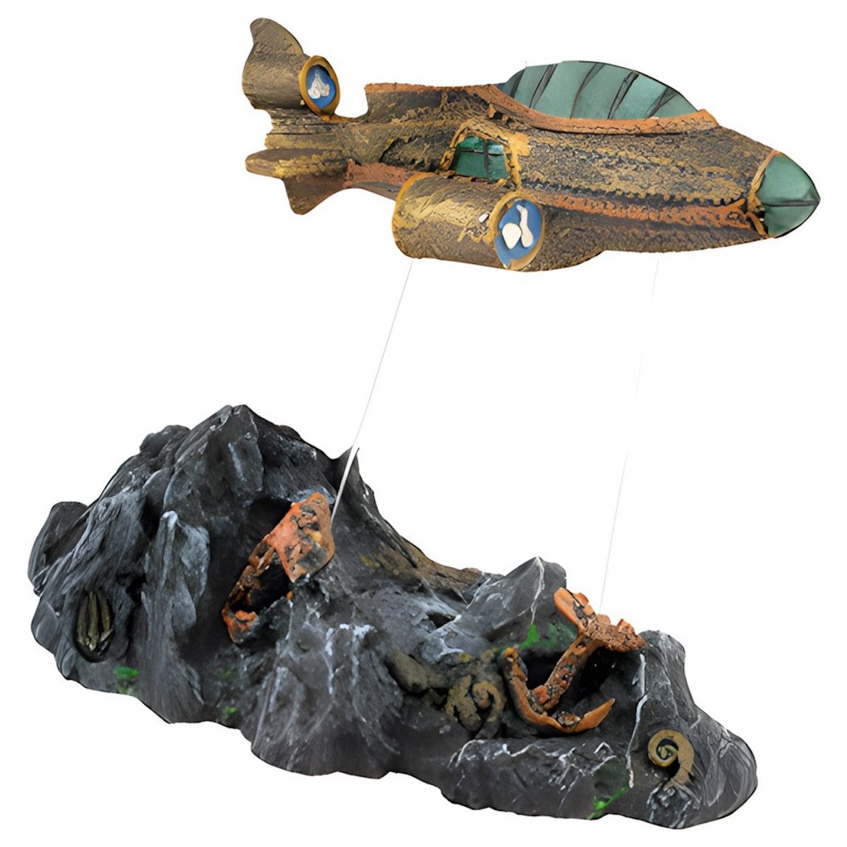 Aquariendeko Aquariendekoration Steampunk schwimmendes U-Boot