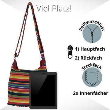 Sunsa Hobo Hobo Tasche, Vegane nachhaltige Umhängetasche Crossbody Crossover, Streifen Design