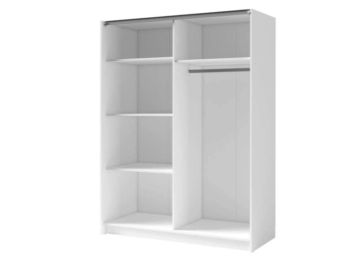 Home affaire Kleiderschrank Kleiderschrank Camden mit Spiegel, 4 Einlegeböden und Kleiderstange Garderobe mit 2 Schwebetüren und Lamellen, BxHxT 200,2x198,5x61, – Bild 4 von 5