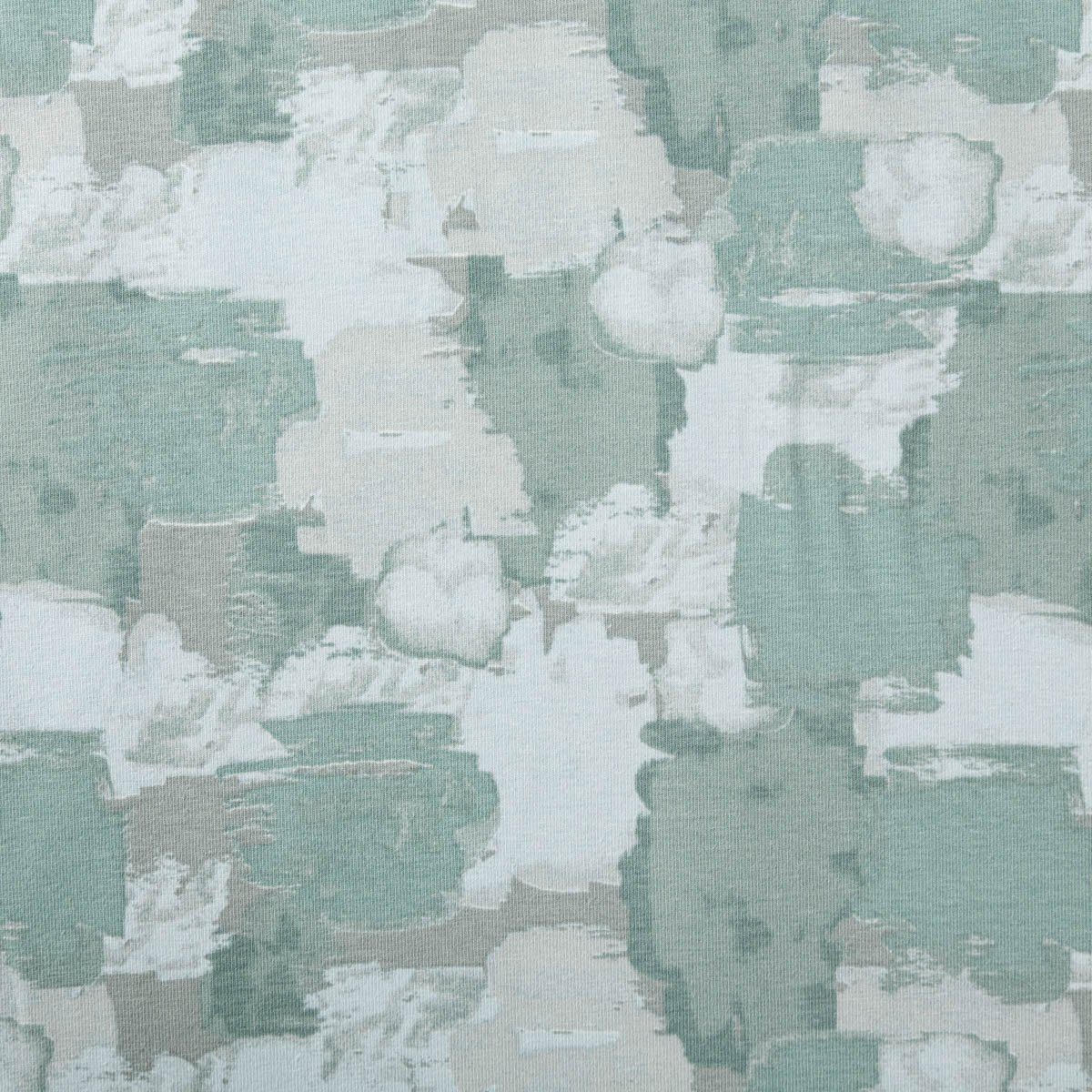SCHÖNER LEBEN. Stoff Jersey Stoff Bio Organic Pinselstriche abstrakt grün grau 1,45m Breite, allergikergeeignet