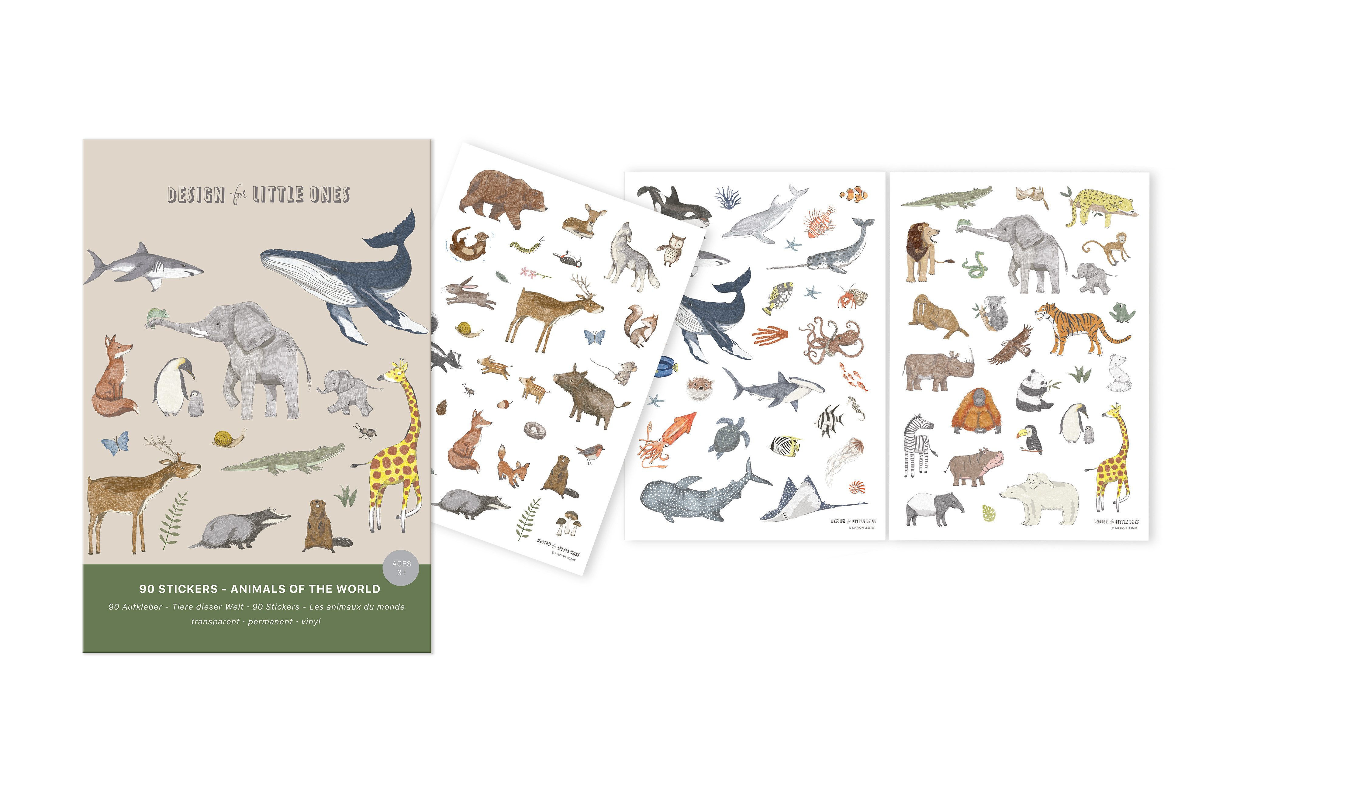Sticker Tiere dieser Welt - großes Sticker Set mit 90 Tieren