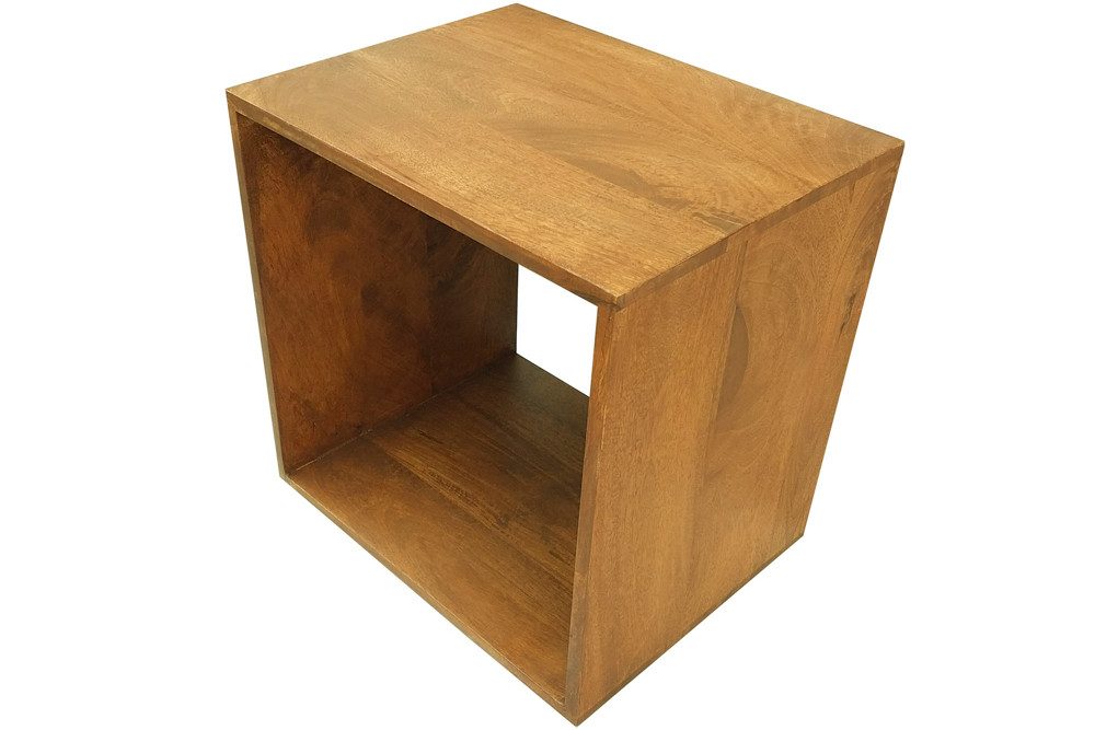 riess-ambiente Beistelltisch MAKASSAR 45cm natur - Mango-Massivholz, honey finish, Handgefertigt (Einzelartikel, 1-St), Lackiertes Regal - ideal für retro Wohn- und Schlafzimmer oder Flur