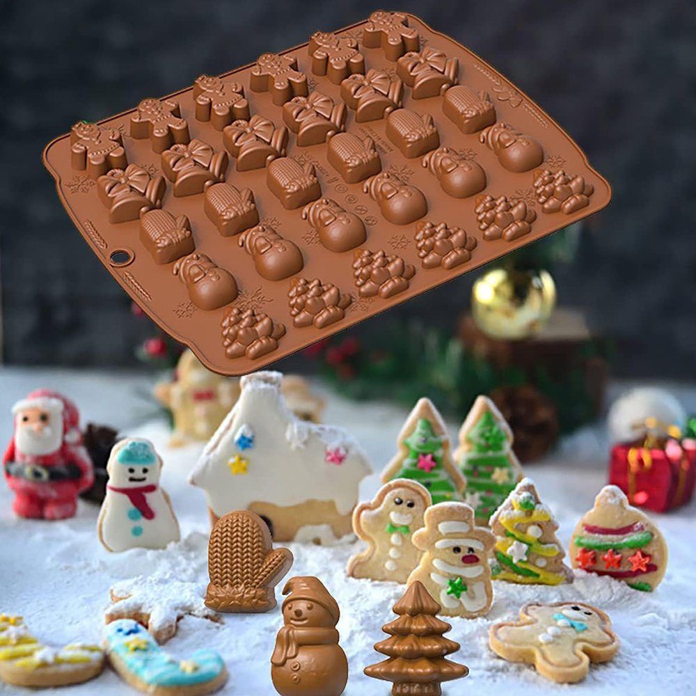 NUODWELL Pralinenform Süßigkeiten, zum Gelee Weihnachten Schokoladenform Schokoladenformen für