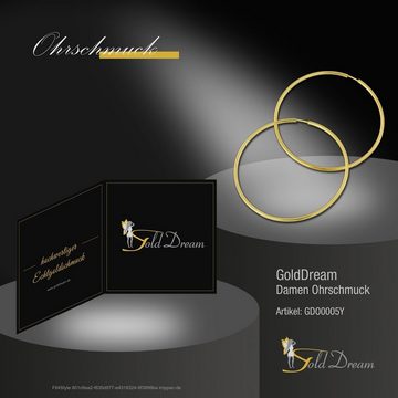 GoldDream Paar Creolen GoldDream Gold Ohrring Creolen 50mm (Creolen), Damen Creolen 333 Gelbgold - 8 Karat, Farbe: gold