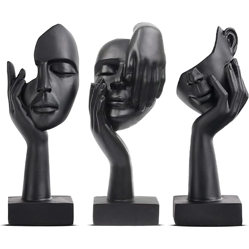 Coonoor Skulptur Akzentkunst Frau Gesicht Statue Heimdekoration Statue (3 St)