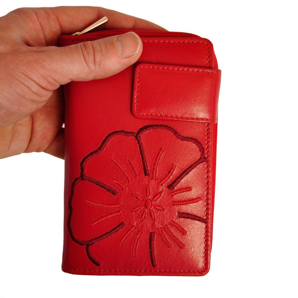 BRANCO Geldbörse Große Damen-Geldbörse / Portemonnaie, Leder, Rot, Branco 22373