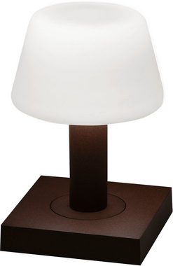 KONSTSMIDE LED Tischleuchte Monaco, LED fest integriert, Warmweiß, Monaco USB-Tischleuchte rost, 2700/3000K, dimmbar, Glas