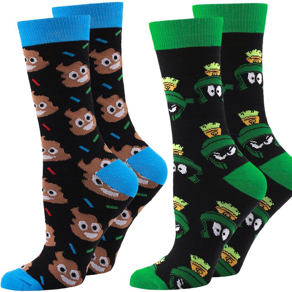 Damen Halloween-Socken, und 2er-Pack Socken, grün Langsocken Herren- Sportsocken Haiaveng