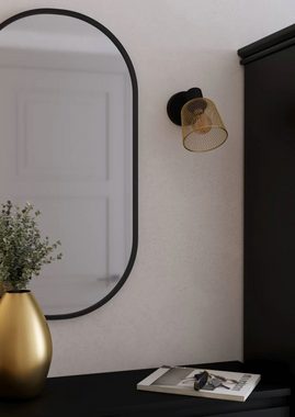EGLO Deckenspot COSLADA, ohne Leuchtmittel, Wandlampe, Wandspot aus Metall in Messing-gebürstet und Schwarz, E27