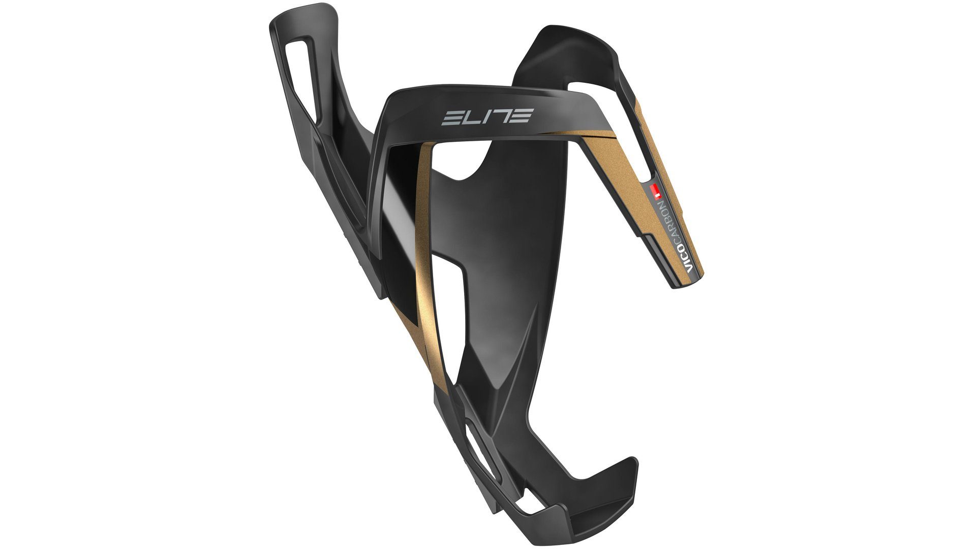 Elite Fahrrad-Flaschenhalter Trinkflaschenhalter Elite Vico Carbon Carbon, schwarz matt/gold, (Packung, 1-St)